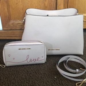 michael kors sofia lg satchel wallet set in ballet